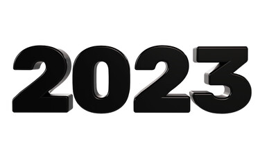 new year 2023 design 3d black