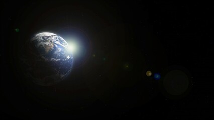 Canvas Print - sunrise , earth in space , winter solstice 3d illustration