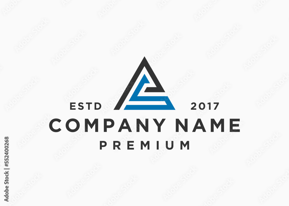 letter ps triangle logo design vector illustration template Stock ...