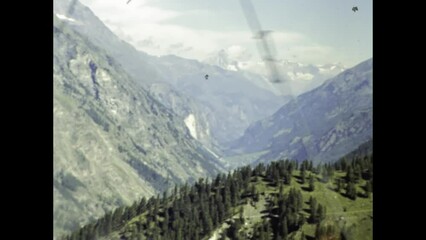 Wall Mural - Switzerland 1984, Swiss mountain panorama