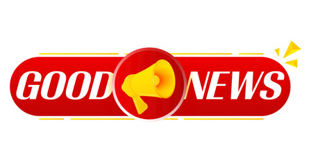 Poster - Megaphone with good news on white background. Megaphone banner. Web design. Vector