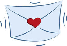 An Envelope With A Heart, A Letter With A Love Message