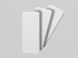 Canvas Print - Clay smartphone mockup. 3d rendered illustration.