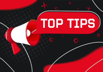 Fototapete - Top Tips. Hand Holding Megaphone With Speech Bubble