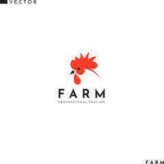 Wall Mural - Abstract chicken logo. Farm animal vector 