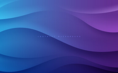 Wall Mural - Abstract dynamic background wavy light and shadow gradient blue and purple