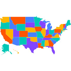 Wall Mural - usa map icon