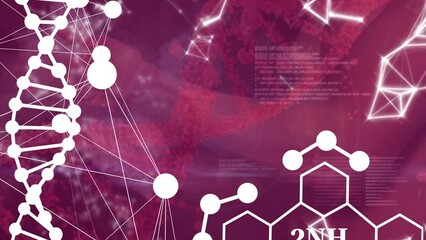 Sticker - Animation of data processing over dna strand and hands