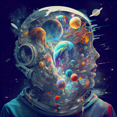 Wall Mural - The Multiverse in your Head