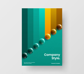 Wall Mural - bright corporate cover design vector layout. abstract 3d balls pamphlet illustration.