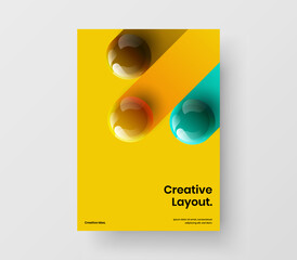Wall Mural - creative realistic spheres handbill template. bright postcard vector design concept.