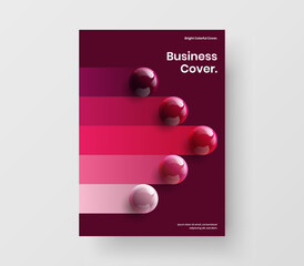 Wall Mural - Amazing realistic balls company brochure layout. Minimalistic journal cover design vector template.