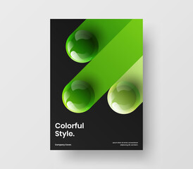 Wall Mural - geometric 3d balls flyer concept. isolated annual report a4 vector design illustration.