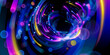 © NeoLeo - 3d render. Digital wallpaper, abstract neon background, pink blue yellow colorful glowing lines