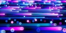 3d Render, Abstract Pink Blue Neon Background, Unfocused Glowing Lines And Bokeh Lights, Ultraviolet Wallpaper