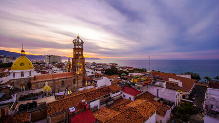 Puerto Vallarta's city at sunset