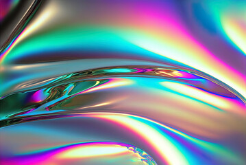 Wall Mural - abstract holographic texture like a rainbow's foil sheen Generative AI