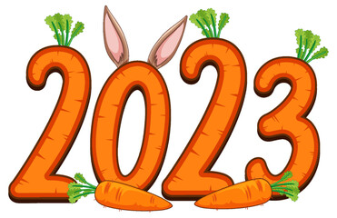 Wall Mural - happy new year 2023 text for banner design