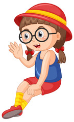 Poster - Cute girl wearing glasses cartoon character