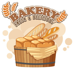 Wall Mural - Bakery fresh and delicious text for banner or poster design