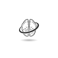 Wall Mural - Medical Brain logo icon with shadow