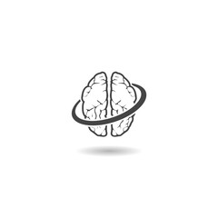 Wall Mural - Medical Brain logo icon with shadow