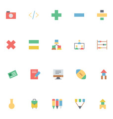 Canvas Print - Education Colored Vector Icons 