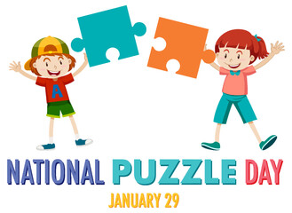 Wall Mural - National Puzzle Day Banner
