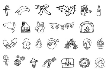 Naklejka na meble icons set christmas for happy new year and greetings christmas