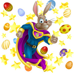 Wall Mural - Super Hero Easter Bunny Cartoon Superhero