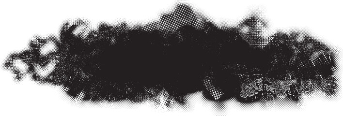 Glitch distorted geometric shape . Noise destroyed logo . Trendy defect error shapes . Glitched frame .Grunge textured . Distressed effect .Vector shapes with a halftone dots screen print texture.