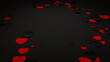 © RocknRoller Studios - Paper Heart background with copy space. Black and Red Valentine's day Wallpaper with cut-out love hearts.