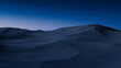 © RocknRoller Studios - Desert Landscape with Sand Dunes and Blue Gradient Starry Sky. Peaceful Contemporary Wallpaper.