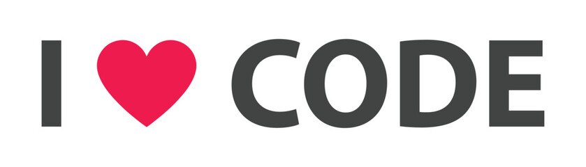 I Love Code. Vector Illustration.