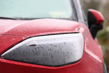 Poster - auto voiture gel givre hiver securité froid