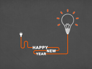 Wall Mural - Happy New Year Bulb Idea Concept