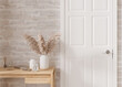 © Creative_Bird - Modern white door in the room. Close up view. Production and trade of interior doors. Stylish internal door. Manufacture and sale. Contemporary interior. 3D rendering.