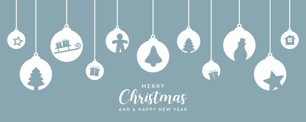 Wall Mural - christmas greeting card with tree balls decoration