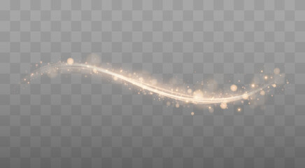 Aufkleber - Shining Magic Lines. Glowing Trail Wave Vector Light Effect. Vector illustration