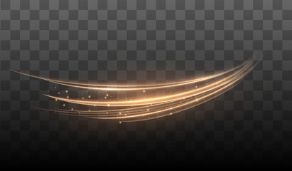 Canvas Print - shining lines. glowing trail wave vector light effect. vector illustration