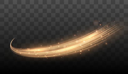 Aufkleber - Shining lines. Glowing Trail Wave Vector Light Effect. Vector illustration