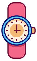 Wall Mural - Wrist watch icon. Hand clock color line sign