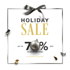 Wall Mural - Holiday Sale Design. 70% off. Vector Illustration