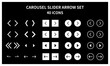 Carousel slider vector outline arrow set - Direction control button. Menu navigation pointer symbol. Web interface and application indicator sign.