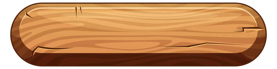 Wall Mural - wooden button. blank retro cartoon plywood plate