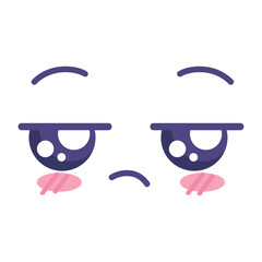 Canvas Print - sad kawaii face