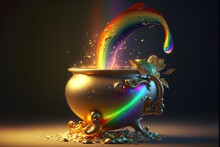 Pot Full Of Gold At The End Of The Rainbow