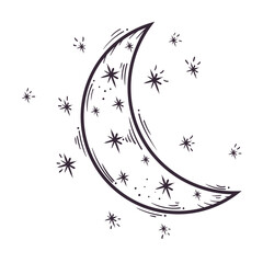 Wall Mural - crescent moon with stars