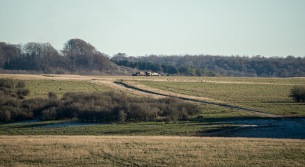 Wall Mural - British army Challenger 2 ii FV4034 tank being towed by a CRARRV, Wiltshire UK