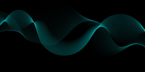 Abstract blue lines wave background and abstract gradiant and blue wave curve lines banner background design. Vector illustration. Modern template abstract design flowing particles wave.